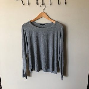 Gray relaxed long sleeve shirt
